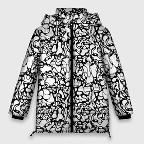Женская зимняя куртка Oversize с принтом Абстрактная жидкость в Екатеринбурге, верх — 100% полиэстер; подкладка — 100% полиэстер; утеплитель — 100% полиэстер | длина ниже бедра, силуэт Оверсайз. Есть воротник-стойка, отстегивающийся капюшон и ветрозащитная планка. 

Боковые карманы с листочкой на кнопках и внутренний карман на молнии | абстрактный | вода | геометрический | геометрия | дырки | жидкость | нейрографика | петли | плазма | пузыри | пятна | черно белый