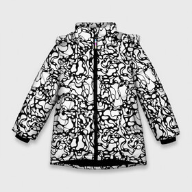 Зимняя куртка для девочек 3D с принтом Абстрактная жидкость в Екатеринбурге, ткань верха — 100% полиэстер; подклад — 100% полиэстер, утеплитель — 100% полиэстер. | длина ниже бедра, удлиненная спинка, воротник стойка и отстегивающийся капюшон. Есть боковые карманы с листочкой на кнопках, утяжки по низу изделия и внутренний карман на молнии. 

Предусмотрены светоотражающий принт на спинке, радужный светоотражающий элемент на пуллере молнии и на резинке для утяжки. | абстрактный | вода | геометрический | геометрия | дырки | жидкость | нейрографика | петли | плазма | пузыри | пятна | черно белый