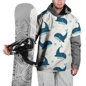 Накидка на куртку 3D с принтом Киты в Екатеринбурге, 100% полиэстер |  | Тематика изображения на принте: whale | белый кит | кит | киты | корабли | кораблики | маяк | морские | паттерн | синий кит | чайки