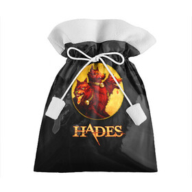 Подарочный 3D мешок с принтом Hades wolf в Екатеринбурге, 100% полиэстер | Размер: 29*39 см | Тематика изображения на принте: hades | roguelike | бесконечные круги ада | волк | компьютерная игра | красный | трехглавый