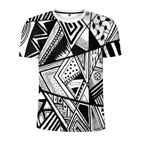 Мужская футболка 3D спортивная с принтом абстракционизм в Екатеринбурге, 100% полиэстер с улучшенными характеристиками | приталенный силуэт, круглая горловина, широкие плечи, сужается к линии бедра | 3d | абстракционизм | геометрия | мозаика | хаос
