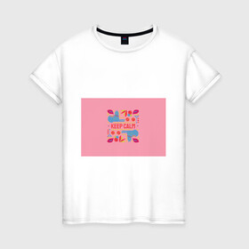 Женская футболка хлопок с принтом Разноцветное вдохновение в Екатеринбурге, 100% хлопок | прямой крой, круглый вырез горловины, длина до линии бедер, слегка спущенное плечо | вишня | еда | животные | звери | очки | разноцветное | розовое | цветы