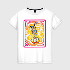 Женская футболка хлопок с принтом Mood Girl в Екатеринбурге, 100% хлопок | прямой крой, круглый вырез горловины, длина до линии бедер, слегка спущенное плечо | Тематика изображения на принте: geek | girl | stickers | радужный мир | хипстер