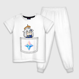 Детская пижама хлопок с принтом Pocket Paimon в Екатеринбурге, 100% хлопок |  брюки и футболка прямого кроя, без карманов, на брюках мягкая резинка на поясе и по низу штанин
 | anime | genshin | impact | paimon | primogem | аниме | геншин | импакт | истока | камень | паймон