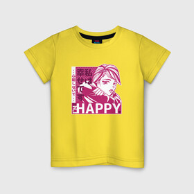 Детская футболка хлопок с принтом Happy Sad Anime Girl Kanji в Екатеринбурге, 100% хлопок | круглый вырез горловины, полуприлегающий силуэт, длина до линии бедер | anime | chibi | cute | girls | happiness | im happy | japan | japanese | kawaii | manga | waifu | анимешник | анимешница | грусть | девочки | девушки | иероглифы | кандзи | лица | манга | настроение | рисунок в стиле аниме | счастье | типичная 