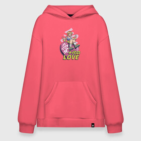 Худи SuperOversize хлопок с принтом Kawaii Heart Anime Love в Екатеринбурге, 70% хлопок, 30% полиэстер, мягкий начес внутри | карман-кенгуру, эластичная резинка на манжетах и по нижней кромке, двухслойный капюшон
 | anime | chibi | in love | japan | japanese | kanji | kawaii | manga | mood | waifu | анимешник | анимешница | влюблена | влюблённость | кандзи | любовь | манга | настроение | рисунок в стиле аниме | розовое сердце | сердце