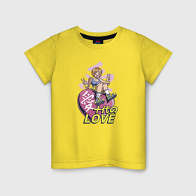 Детская футболка хлопок с принтом Kawaii Heart Anime Love в Екатеринбурге, 100% хлопок | круглый вырез горловины, полуприлегающий силуэт, длина до линии бедер | anime | chibi | in love | japan | japanese | kanji | kawaii | manga | mood | waifu | анимешник | анимешница | влюблена | влюблённость | кандзи | любовь | манга | настроение | рисунок в стиле аниме | розовое сердце | сердце