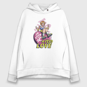 Женское худи Oversize хлопок с принтом Kawaii Heart Anime Love в Екатеринбурге, френч-терри — 70% хлопок, 30% полиэстер. Мягкий теплый начес внутри —100% хлопок | боковые карманы, эластичные манжеты и нижняя кромка, капюшон на магнитной кнопке | anime | chibi | in love | japan | japanese | kanji | kawaii | manga | mood | waifu | анимешник | анимешница | влюблена | влюблённость | кандзи | любовь | манга | настроение | рисунок в стиле аниме | розовое сердце | сердце