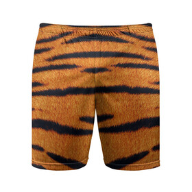 Мужские шорты спортивные с принтом Тигровый Раскрас в Екатеринбурге,  |  | Тематика изображения на принте: animal | skin | tiger | раскрас | тигровый