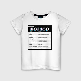 Детская футболка хлопок с принтом BTS DYNAMITE BILLBOARD HOT-100 в Екатеринбурге, 100% хлопок | круглый вырез горловины, полуприлегающий силуэт, длина до линии бедер | bbma | bts | dynamite | j hope | jimin | jin | jk | rm | suga | v | чарт топ