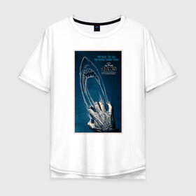 Мужская футболка хлопок Oversize с принтом Jaws hand в Екатеринбурге, 100% хлопок | свободный крой, круглый ворот, “спинка” длиннее передней части | jaws | jaws 2 | jaws movie | кино | челюсти | челюсти 2 | челюсти фильм
