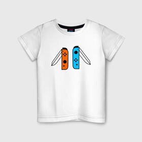 Детская футболка хлопок с принтом NINTENDO SWITCH в Екатеринбурге, 100% хлопок | круглый вырез горловины, полуприлегающий силуэт, длина до линии бедер | nintendo | switch | заточка | игры | консоль | нинтендо | приставка | свитч