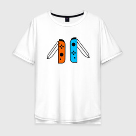 Мужская футболка хлопок Oversize с принтом NINTENDO SWITCH в Екатеринбурге, 100% хлопок | свободный крой, круглый ворот, “спинка” длиннее передней части | nintendo | switch | заточка | игры | консоль | нинтендо | приставка | свитч