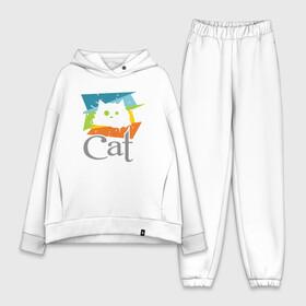 Женский костюм хлопок Oversize с принтом My cat в Екатеринбурге,  |  | animal | cat | cute | kitty | meow | друг | животные | киска | китти | кот | котенок | котик | котэ | кошечка | кошка | лев | леопард | милый | мур | мяу | пантера | питомец | рысь | тигр