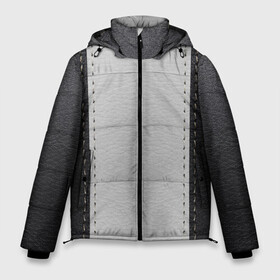Мужская зимняя куртка 3D с принтом Черно белая кожа в Екатеринбурге, верх — 100% полиэстер; подкладка — 100% полиэстер; утеплитель — 100% полиэстер | длина ниже бедра, свободный силуэт Оверсайз. Есть воротник-стойка, отстегивающийся капюшон и ветрозащитная планка. 

Боковые карманы с листочкой на кнопках и внутренний карман на молнии. | leather | кожа | полосы | пэчворк | черно белый