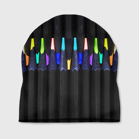 Шапка 3D с принтом Цветные Карандаши в Екатеринбурге, 100% полиэстер | универсальный размер, печать по всей поверхности изделия | colored | pencils | карандаши | мелки | цветные