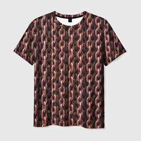 Мужская футболка 3D с принтом Цепи в Екатеринбурге, 100% полиэфир | прямой крой, круглый вырез горловины, длина до линии бедер | абстрактно | абстрактные | абстрактный | абстракция | металл | металлические | металлическое | сталь | стальные | цепи | цепь
