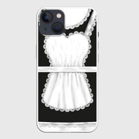 Чехол для iPhone 13 с принтом Горничная в Екатеринбурге,  |  | apron | lace | maid | maid outfit | maid uniform | горничная | костюм горничной | кружево | передник | униформа горничной | фартук | форма горничной