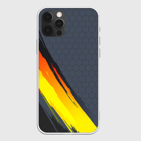 Чехол для iPhone 12 Pro Max с принтом Gray Yellow Style в Екатеринбурге, Силикон |  | 3d | 3д | sport | абстракция | линии | паттерн | соты | спортивный стиль | текстуры