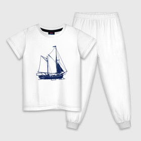 Детская пижама хлопок с принтом Корабль в Екатеринбурге, 100% хлопок |  брюки и футболка прямого кроя, без карманов, на брюках мягкая резинка на поясе и по низу штанин
 | ships | whale | кит | киты | корабли | кораблики | корабль | море | морские | морское | паруса