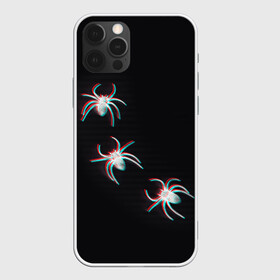 Чехол для iPhone 12 Pro с принтом ПАУКИ ГЛИТЧ GLITCH SPIDERS в Екатеринбурге, силикон | область печати: задняя сторона чехла, без боковых панелей | glitch | spider | tegunvteg | глитч | насекомые | паук | пауки | хэллоуин