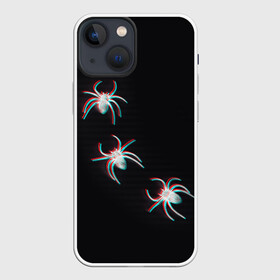 Чехол для iPhone 13 mini с принтом ПАУКИ ГЛИТЧ  GLITCH SPIDERS в Екатеринбурге,  |  | glitch | spider | tegunvteg | глитч | насекомые | паук | пауки | хэллоуин