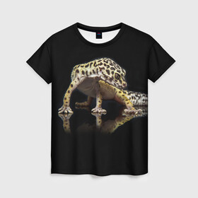 Женская футболка 3D с принтом ЭУБЛЕФАР  EUBLEPHARIS в Екатеринбурге, 100% полиэфир ( синтетическое хлопкоподобное полотно) | прямой крой, круглый вырез горловины, длина до линии бедер | tegunvteg | геккон | гекон | зублефар | леопардовый геккон | эу | эублефар | ящерица