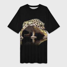 Платье-футболка 3D с принтом ЭУБЛЕФАР  EUBLEPHARIS в Екатеринбурге,  |  | tegunvteg | геккон | гекон | зублефар | леопардовый геккон | эу | эублефар | ящерица