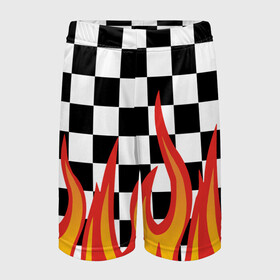 Детские спортивные шорты 3D с принтом ОГОНЬ УЗОР PATTERN в Екатеринбурге,  100% полиэстер
 | пояс оформлен широкой мягкой резинкой, ткань тянется
 | Тематика изображения на принте: fire | pattern | искры | огонь | пламя | пожар. | текстура огня | узор | шахматы
