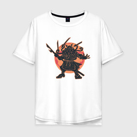Мужская футболка хлопок Oversize с принтом Ктулху Самурай Samurai ninja в Екатеринбурге, 100% хлопок | свободный крой, круглый ворот, “спинка” длиннее передней части | Тематика изображения на принте: art | cyberpunk samurai | elder god | ninja | oni | rdsmry | ronin | samurai | shogun | арт | говард лавкрафт | древние боги | древний бог | киберпанк самурай | мерч | осьминог | прикол | путь воина | ронин | сёгун | токио | харакири