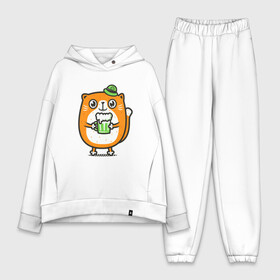 Женский костюм хлопок Oversize с принтом Irish cat в Екатеринбурге,  |  | animal | beer | cat | cute | ireland | kitty | meow | друг | животные | ирландия | киска | китти | кот | котенок | котик | котэ | кошечка | кошка | лев | леопард | милый | мур | мяу | пантера | питомец | рысь | тигр