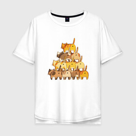 Мужская футболка хлопок Oversize с принтом Пирамидка в Екатеринбурге, 100% хлопок | свободный крой, круглый ворот, “спинка” длиннее передней части | animal | cat | cute | kitty | meow | друг | животные | киска | китти | кот | котенок | котик | котэ | кошечка | кошка | лев | леопард | милый | мур | мяу | пантера | питомец | рысь | тигр