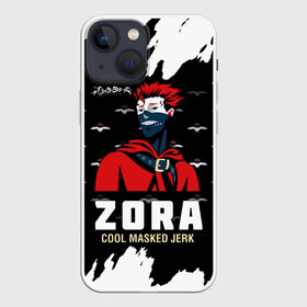 Чехол для iPhone 13 mini с принтом ZORA COOL MASKED JERK в Екатеринбурге,  |  | asta | black bulls | black clover | quartet knights | yuno | акума | аниме | аста | блэк кловер | буракку куро:ба | демон | королевство клевера | король магов | лихт | магна | манга | пятилистник | черный бык | чёрный клев