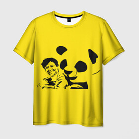 Мужская футболка 3D с принтом Панда в Екатеринбурге, 100% полиэфир | прямой крой, круглый вырез горловины, длина до линии бедер | добрый | забавный | китай | медведь | пушистый | черно белый