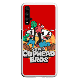 Чехол для Honor 20 с принтом Super Cuphead Bros в Екатеринбурге, Силикон | Область печати: задняя сторона чехла, без боковых панелей | Тематика изображения на принте: arkade | cup head | cuphead | game | games | mario | аркада | игра | игры | кап хэд | капхед | купа хэд | марио | сгз руфв | сгзруфв | чашкоголовый