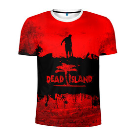 Мужская футболка 3D спортивная с принтом Island of blood в Екатеринбурге, 100% полиэстер с улучшенными характеристиками | приталенный силуэт, круглая горловина, широкие плечи, сужается к линии бедра | Тематика изображения на принте: dead island | game | games | zombi | zomby | апокалепсис | апокалипсис | вуфв шыдфтв | дэд исланд | зомби | игра | игры | мертвый остров