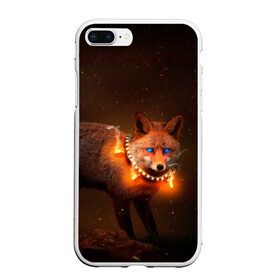 Чехол для iPhone 7Plus/8 Plus матовый с принтом Лисица с гирляндой в Екатеринбурге, Силикон | Область печати: задняя сторона чехла, без боковых панелей | fox | foxy | животное | звери | лиса | лисенок | лисичка | милая | рыжая | фокс