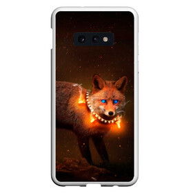 Чехол для Samsung S10E с принтом Лисица с гирляндой в Екатеринбурге, Силикон | Область печати: задняя сторона чехла, без боковых панелей | fox | foxy | животное | звери | лиса | лисенок | лисичка | милая | рыжая | фокс