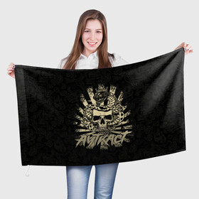 Флаг 3D с принтом АУТКАСТ в Екатеринбурге, 100% полиэстер | плотность ткани — 95 г/м2, размер — 67 х 109 см. Принт наносится с одной стороны | 2007 | alex | alternative | amatory | igor | jay | outcastmetal | rock | spb | ауткаст