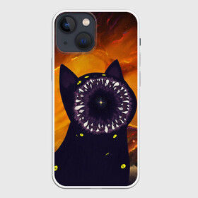 Чехол для iPhone 13 mini с принтом Космический кот | Space Cat в Екатеринбурге,  |  | cat | cats | colors | galaxy | meow | paints | space | star
nebula | абстракция | вселенная | галактика | звезда | звезды | космический | кот | котик | котики | коты | кошка | кошки | красивая кошка | краски | мяу | планеты