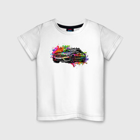 Детская футболка хлопок с принтом красивая машина в Екатеринбурге, 100% хлопок | круглый вырез горловины, полуприлегающий силуэт, длина до линии бедер | авто | автомобиль | богатство | деньги | колеса | мерседес  бенс | понт | престиж | средство | транспорт