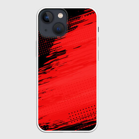 Чехол для iPhone 13 mini с принтом ЧЕРНО КРАСНЫЙ ГРАНЖ | GRUNGE (Z) в Екатеринбурге,  |  | abstract | geometry | geometry stripes | grunge | texture | абстракция | геометрические полосы | геометрия | гранж | красно черное | красное | текстура | черное