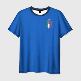 Мужская футболка 3D+ с принтом форма сборной Италии домашняя в Екатеринбурге, 100% микрофибра | круглый вырез горловины, длина до линии бедер | 2021 | championship | cup | dzyuba | russia | world | европы | италия | мира | мундиаль | форма | футбол | чемпионат