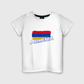 Детская футболка хлопок с принтом Armenia Flag в Екатеринбурге, 100% хлопок | круглый вырез горловины, полуприлегающий силуэт, длина до линии бедер | armenia | armenya | арарат | армения | армяне | армянин | арцах | горы | ереван | кавказ | народ | саркисян | ссср | страна | флаг