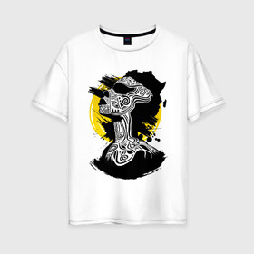 Женская футболка хлопок Oversize с принтом Africa в Екатеринбурге, 100% хлопок | свободный крой, круглый ворот, спущенный рукав, длина до линии бедер
 | africa | арт | африка | африканские узоры | афро.