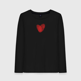Женский лонгслив хлопок с принтом Отпечатки в виде сердца в Екатеринбурге, 100% хлопок |  | heart | love | любовь | отношения | отпечаток | сердце