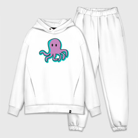 Мужской костюм хлопок OVERSIZE с принтом Осьминог в Екатеринбурге,  |  | cute | octopus | милый | морское | осьминог | осьминожка | паттерн | тентакли | щупальца