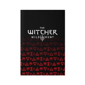 Обложка для паспорта матовая кожа с принтом THE WITCHER [1] в Екатеринбурге, натуральная матовая кожа | размер 19,3 х 13,7 см; прозрачные пластиковые крепления | the witcher | the witcher wild hunt | ведьмак | ведьмак 3: дикая охота