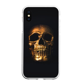 Чехол для iPhone XS Max матовый с принтом Golden Skull в Екатеринбурге, Силикон | Область печати: задняя сторона чехла, без боковых панелей | golden | midas | skull | иллюстрация | черепа