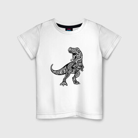 Детская футболка хлопок с принтом Тираннозавр узор Мандала в Екатеринбурге, 100% хлопок | круглый вырез горловины, полуприлегающий силуэт, длина до линии бедер | Тематика изображения на принте: art | ethnic | grunge | mandala | pattern | pop culture | rex | science | t rex | tribal | tyrannosaurus rex | vintage | арт | вензеля | винтаж | гранж | динозавр | наука | паттерн | популярная культура | теропод | ти рекс | тиранозавр | тирекс | хищник |